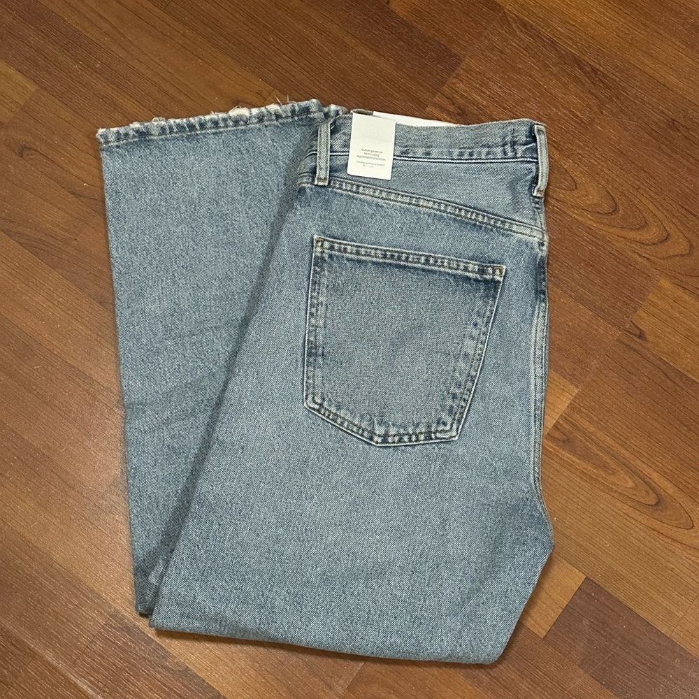 Agolde Women's 90’s Crop Straight Leg Jeans in Light Blue